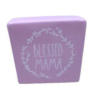 RAE DUNN‎ Mother's Day "Blessed Mama" Pink Tabletop Decor Sign
